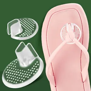 10pcs Round Flip-flop Clip Foot Pad Invisible Silicone Foot Pad Half Size Pad, Flip Flop Gel Cushions Pads, Toe Protectors for Thong Sandal, Shoe Protector