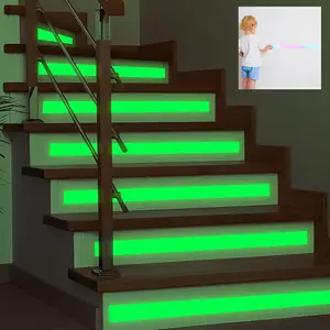 3 Roll Glow-in-the-Dark Stair Tread and Door Frame Decal, Self-Adhesive Removable Pvc Home Décor Wall Sticker, 1.57 X 79 Inch Roll, Feature Wall, Window Frame, Wall Art, Decoration Sticker, Self Adhesive Stickers, Decoration Items