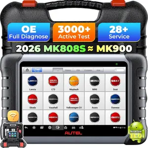 MaxiCOM MK808S Bidirectional Scanner: 2026 Same as MaxiCheck MX808S MX900 MK900BT MK808BT Pro, 3000+ Active Test, 28+ Service for 200+ Brands, OBD2 All System Diagnose, FCA Autoauth & SGW, OS 11