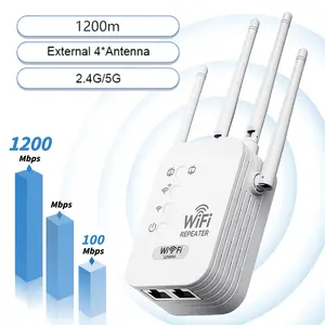 2.4GHz High Speed WiFi Range Extender,Dual-Band 1200Mbps Speed External Antenna, Long Range Wireless Repeater Access Point,Network Components for Home and Office Use,WiFi Signal Booster,Portable WiFi, WiFi Extenders
