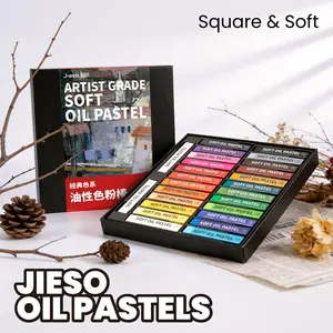 Professional Artistic Oil Pastel Set, Square Body, High-Quality Soft Wax Pencils, 24/48 Colors, Ideal for Artists, Students, Coloring, Painting, Oil Crayons
