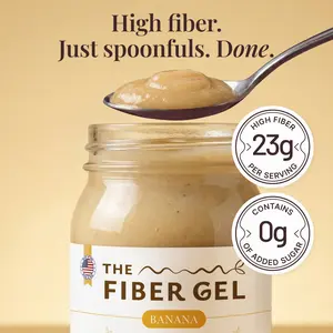 The Fiber Gel Banana: Smooth & Spoonable Plant-Based Prebiotic Fiber Gel (Psyllium Husk + Inulin), All Natural&No Sugar Added | Made in USA Essential Minerals Supplement Dietary Probiotic