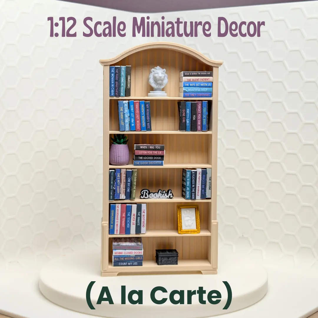 1:12 Scale Miniature Bookshelf Decor