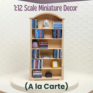 1:12 Scale Miniature Bookshelf Decor