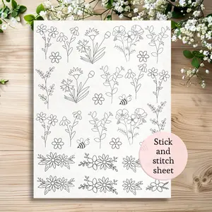 stick and stitch embroidery patterns, full page flowers, canvas bags patterns towel embroidery stencils clothing patterns