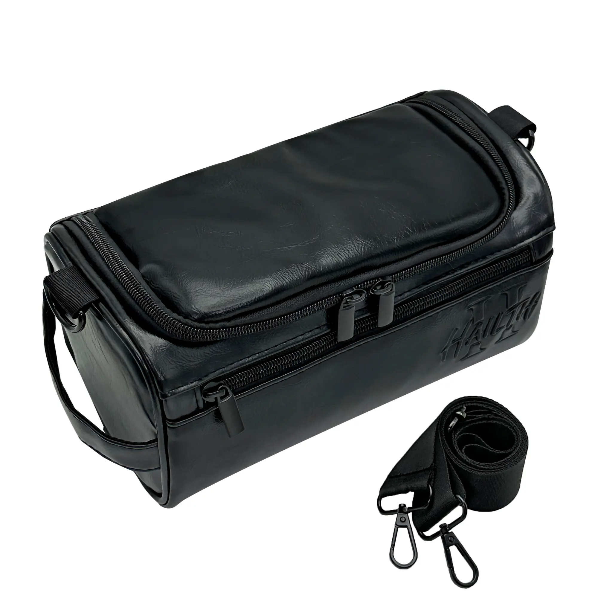 HAILTH Upgraded Leather Men's Dopp Kit with Detachable Crossbody Strap, Large Waterproof Personalized Travel Toiletry Bag for Grooming Personal Care, Premium Durable Stylish Travel Organizer Summerwins Travel Essentials