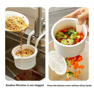 2025 Self-Cleaning Kitchen Sink Food Waste Catcher Faucet Hanging, Multi-Purpose Kitchen Sink Strainer with Push-Button Open Lid, Removable Draining Basket for Home Kitchen Bathroom