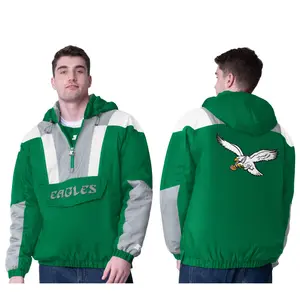 NFL Starter Men's Crinkle Half Zip Retro Pullover Jacket