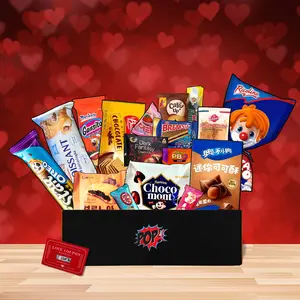 Pop Snax Chocolate Lovers World Tour, 17-Count International Snack Box and Gift Set with Free Valentines Day Card