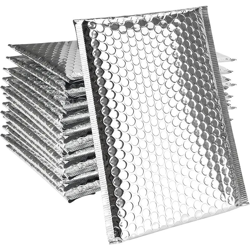 Silver Bubble Mailers, 25/50pcs 10x12 Inch Double Layer Clear Bubble Bags for Shipping & Storage, Office Stationery Supplies Envelopes & Postal Supplies