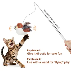 Potaroma Cat Toys Flapping Bird, Lifelike Chirping Cat Kicker, Rechargeable Touch Activated Interactive Kitten Toy #SummerVibes #petlovers