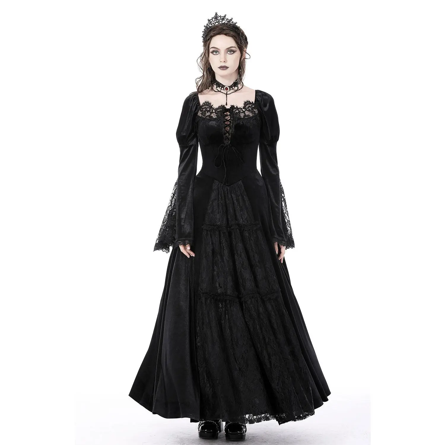 Morose Velvet Victorian Maxi Dress