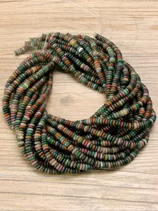 Multicolor Natural Indian Agate Gemstone Loose Beads - 6x2mm Jewelry Making Supplies, DIY charm necklace & bracelet Beading Making One Strand 160 - 170 pcs