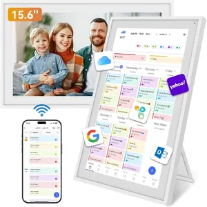 Digital Calendar, 15.6" Smart Wall Touchscreen Interactive Display for Family Schedules, Chore Charts, Achievement Rewards Multi-Phone Two-Way Sync Wall Planner Digital Photo Frame