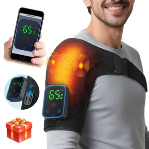App-Control Shoulder Massager with Heat, Cordless Shoulder Heating Pad with 7 Heat Levels & 3 Vibration Modes, Heated Shoulder Wrap Belt with Timer & Rechargeable 5000mAh, Gifts for Men Women