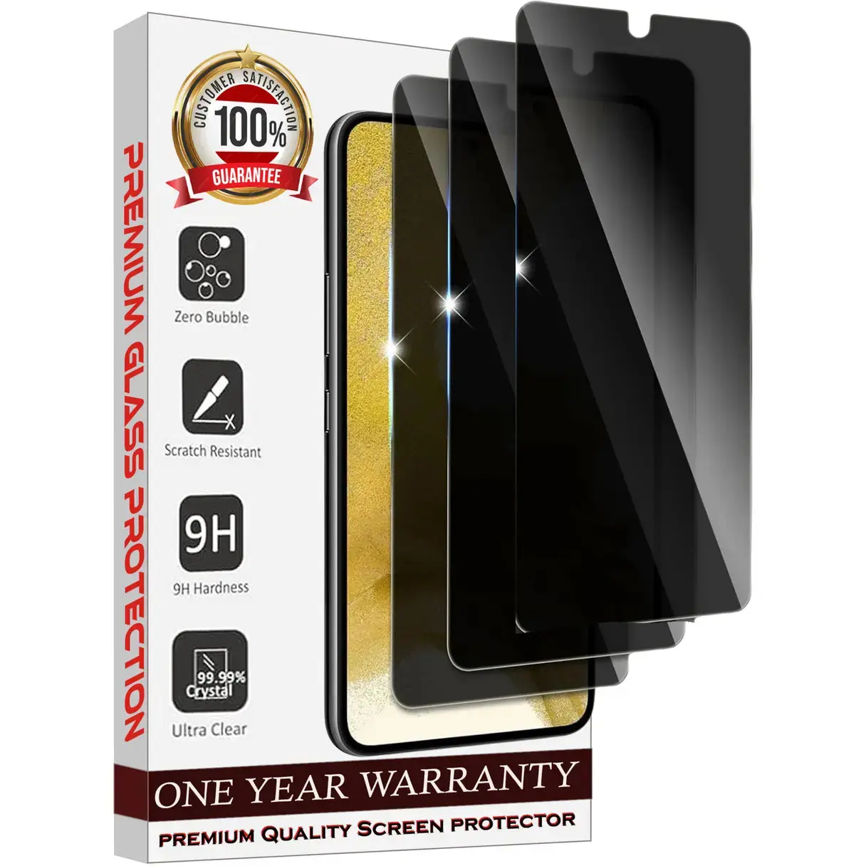 Entronix Case Privacy Screen Protector for Galaxy S21 Plus Protector, Pack of 3 with Support Fingerprint ID Anti-Spy Tempered Film Protection Durable