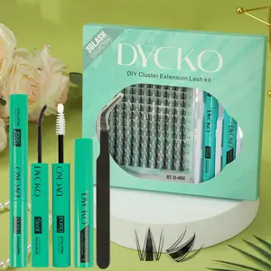 140pcs DYCKO False Eyelashes Set, Diy Dramatic Lashes, Eyelash Extensions, 9-16 Mm, Ultra-thin, Invisible, Soft and Comfortable, Wet Spike Anime Style, Including Seal & Bond, Glue Remover, Tweezers, Suitable for DIY At Home, Holiday Gifts