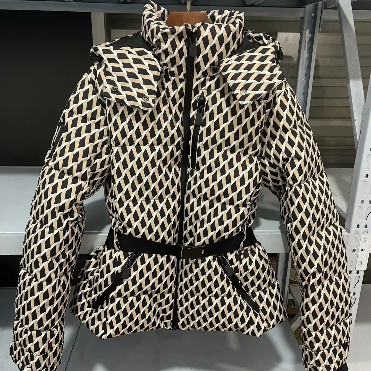 New Multi-color Ski Quilted Hooded Puffer Jacket