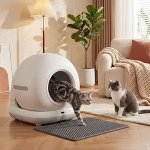 72L Smart Self Cleaning Litter Box with App, UVC Light and Odor Killing Gel, Safety Sensors Prevent Pinch Risk, 7L Easy Empty Drawer, Built in Wheels, for Busy Owners and Multiple Cats