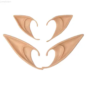 Latex Elf Ears Cosplay Prop, Soft Pointed Fairy Ear Tips, Realistic Vampire Alien Costume Accessories for Halloween Party
