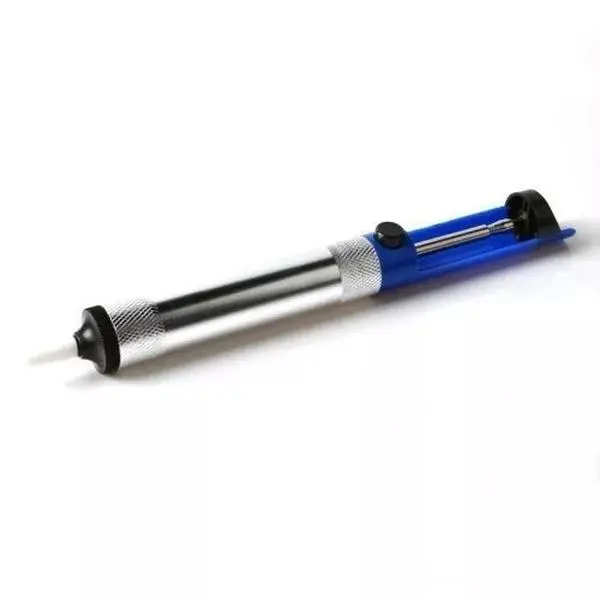 Metal Desoldering Pump Sucker Solder Iron Removal Remover Blue Silver Tool