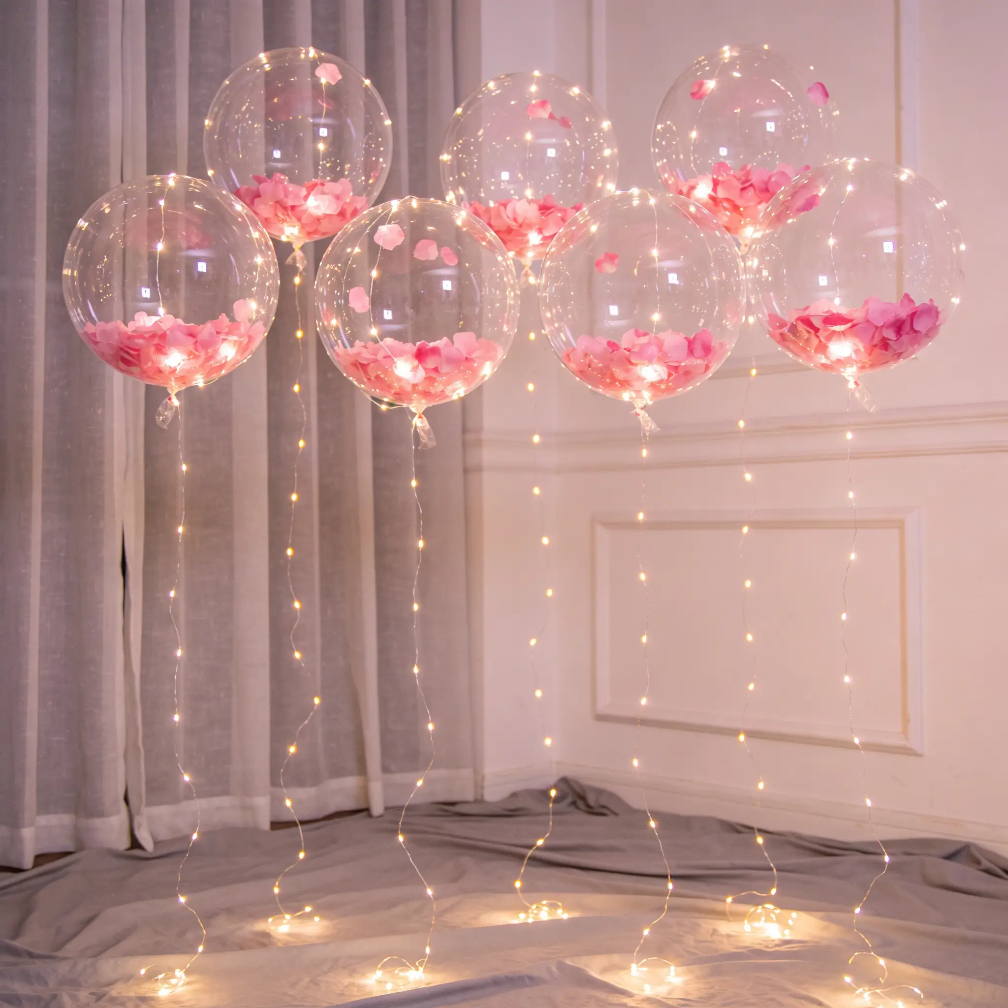 10/20 Pack Led balloons light up balloons, 20 Inches Light Up Balloons, Clear Helium Bobo Balloons, Glow Bubble With String Lights for Valentines Day, Halloween, Christmas, Wedding, Birthday Party Decoration