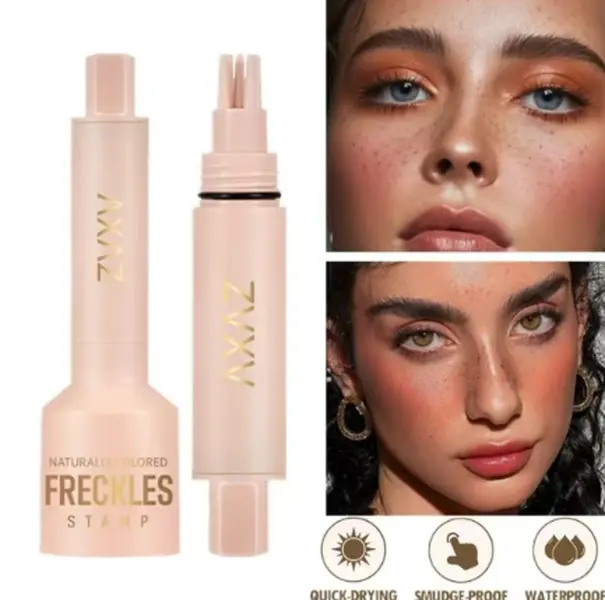 4-in-1 Natural Freckle Stamp Pen, Quick-DryWaterproof Lightweight Coverage, Smudge NoBudge, Temporary Makeup Tool for BeautyEnhancement