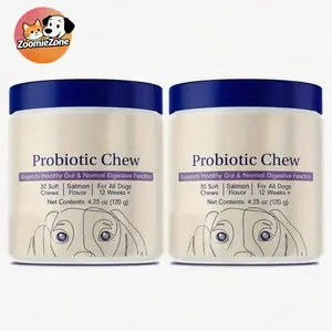 Dog Probiotics Canine Nutritional Supplement - Salmon Flavor Soft Chews, Supports Gut & Digestive Health, Eases Occasional Diarrhea (30 Count)