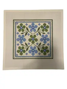 Lizzy Claire Blue and Green Scarf Needlepoint Canvas
