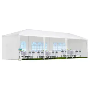 GAOMON 10'x30' Party Tent, Outdoor Wedding Canopy Tents for Parties with 5 Removable Sidewalls, Heavy Duty Canopy Outside Gazebo Event Tent for Parties Garden Patio Backyard, White