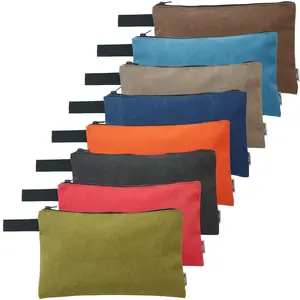 KOYYTO 8 Pack Canvas Tool Pouch with Zipper,Upgrade 16 oz Heavy Duty Small Tool Bag,Multipurpose Organizer Utility Tool Bag,for Tools,Office Supplies,Cosmetics,Stationary Portable