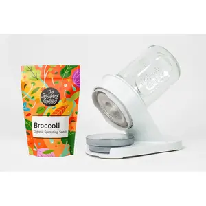 Starter Bundle: Organic Broccoli Sprouting Seeds (8oz) + Sprouter – Microgreens Grow Kit from The Sprouting Company
