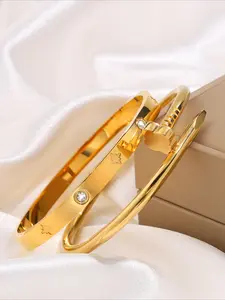 Simple and luxurious design nail   embossed bracelet series set; stainless steel jewelry; gift jewelry for men and women; couple gift; daily wear; Elegant jewelry bracelet