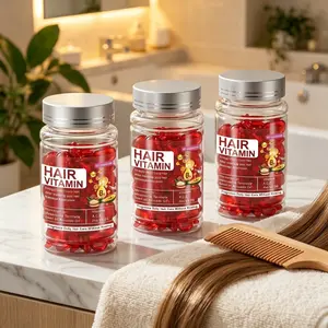 3 Bottles 120 Pcs Argan Oil Hair Care Capsules No-rinse Nourishing Hair Essence Oil Hair Treatments