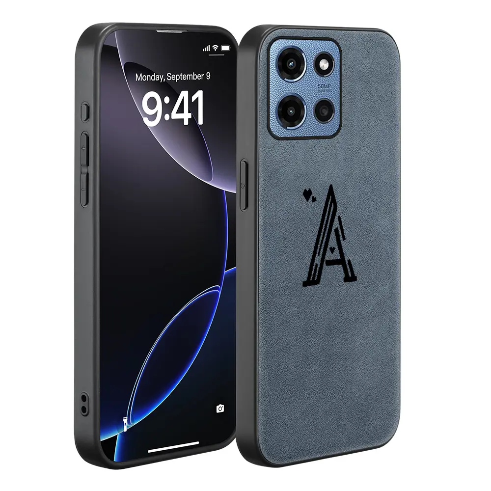 Luxury artificial leather phone case cover for MOTO G86 Power/G Power 2025 /G 2025 /G 5G 2024/G Play 2024 5G /G Stylus 5G /Edge 60 Pro/ Fusion,protective, Shockproof, high-quality,Trendy A symbol