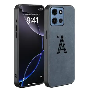 Luxury artificial leather phone case cover for MOTO G86 Power/G Power 2025 /G 2025 /G 5G 2024/G Play 2024 5G /G Stylus 5G /Edge 60 Pro/ Fusion,protective, Shockproof, high-quality,Trendy A symbol