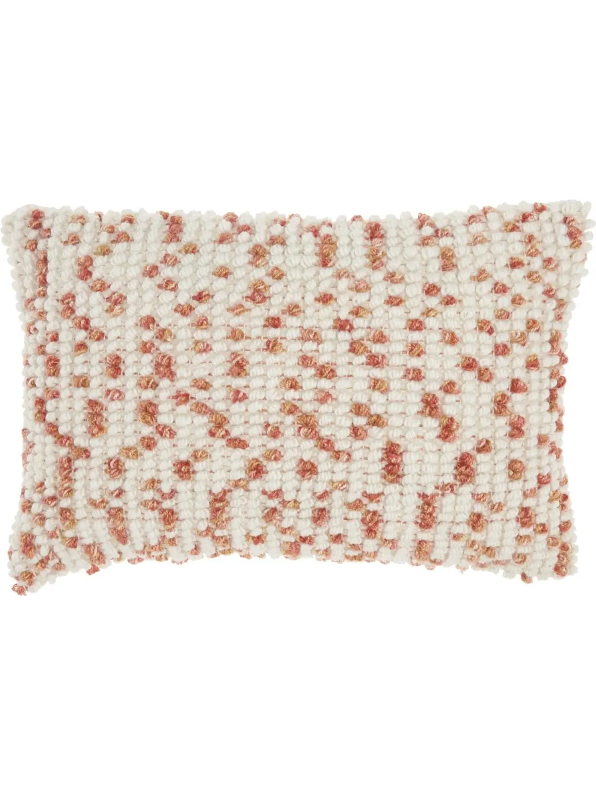 HomeRoots 386217 Peach Dotted Lumbar Pillow - 14x20 in, Indoor Outdoor Decorative Pillow, Outdoor Sofa Furniture Accessory, Indoor Outdoor Decorative Pillows