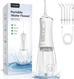 FRESKO Water Dental Flosser – 50-Day Battery, 10 oz Tank, 5 Tips, Waterproof & Gentle for Braces/Sensitive Gums