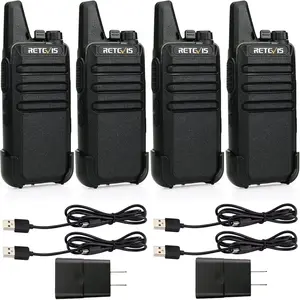 RT22 Two Way Radio Long Range Rechargeable,Portable 2 Way Radio, USB Charging, Handsfree Walkie Talkies for Adults Cruise Hiking Hunting Skiing(4 Pack)