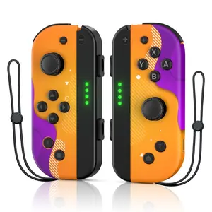 Wireless Joypad L/R Controller for Nintendo Switch Neon Orange Purple Ergonomic Design Dual Vibration Motion Bluetooth Console Game Controllers