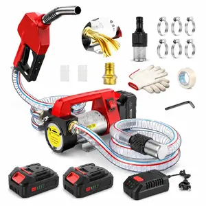 Fuel Transfer Pump Battery Powered - cordless transfer pump 12GPM 21V 260W Diesel & Kerosene Transfer Pump, Auto Shut-off Nozzle, for Truck/Tractor/Generator