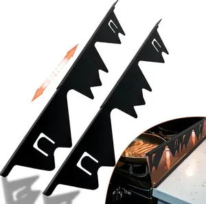 Stove Gap Filler, Range Trim Kit,Stainless Steel Stove Gap Covers, Stove Gap Guards, Heat Resistant and Easy to Clean, Easy retractable Length 13.8" to 27.5", Width 0.79"(2PCS)