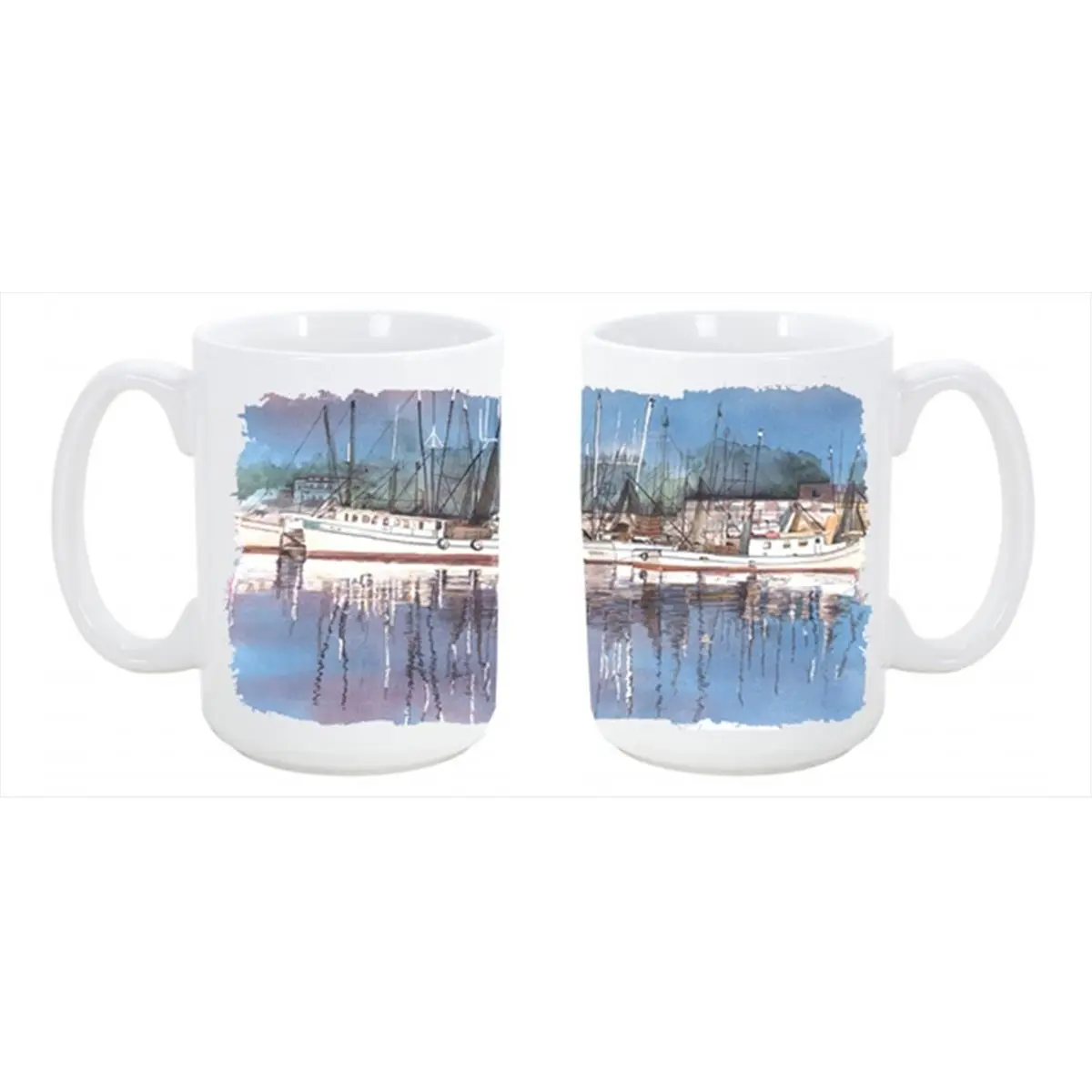 212 MAIN Harbour Theme Reusable 15oz Ceramic Mug - Large Drink Cup, Dishwasher-Safe, Microwave-Safe, Ideal for Coffee, Tea, Reuse