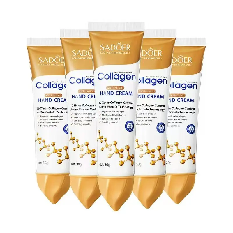 5-Piece Collagen Hand Balm Set, Winter Hand Care, Hand Cream for Dry Cracked Hands, Prevents Dryness and Cracking, Moisturizing, Non-Greasy, Easy Absorption, Travel-Friendly