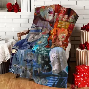 1pc Heat Miser Snow Miser A Christmas Clash Luxurious Plush Blanket Ultra Soft Cozy Warm Durable All Season Throw Perfect for Couch Bed Travel Pets Office Home Decor Cherished Holiday Gift for Christmas Birthday Valentines Day Family Lovers 280GSM