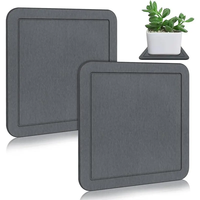 Garvee Diatomite Plant Saucer - Natural Stone Drainage Tray with Deep Grooves, Fast-Absorbing, Modern Design, Natural Texture, Eco-Friendly Decor for Indoor Plants, Soap & Sponge Holder, Easy to Clean with Sandpaper