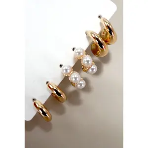 TRIO HUGGIE HOOP EARRINGS