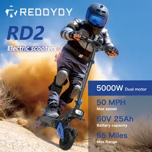 【REDDYDY】RD2 Dual Motor Off Road Electric Scooter for Adults - 5000W Peak, 50 MPH, 55-Mile Range, 5000W Peak, 10.5-Inch Tires, UL2272 Certified
