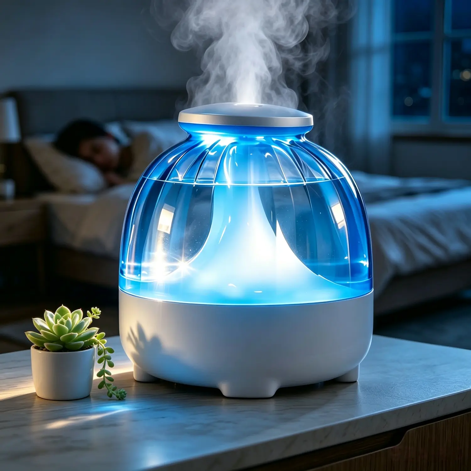 Ultra-Quiet USB Large Mist Humidifier, High Capacity Portable Desktop Atomization Humidifier, Dual Spray, 12H Operation,Modern Sleek Aesthetic, Ultra Quiet for Bedroom, Office Desk, Home Decor, Ideal Christmas Gift