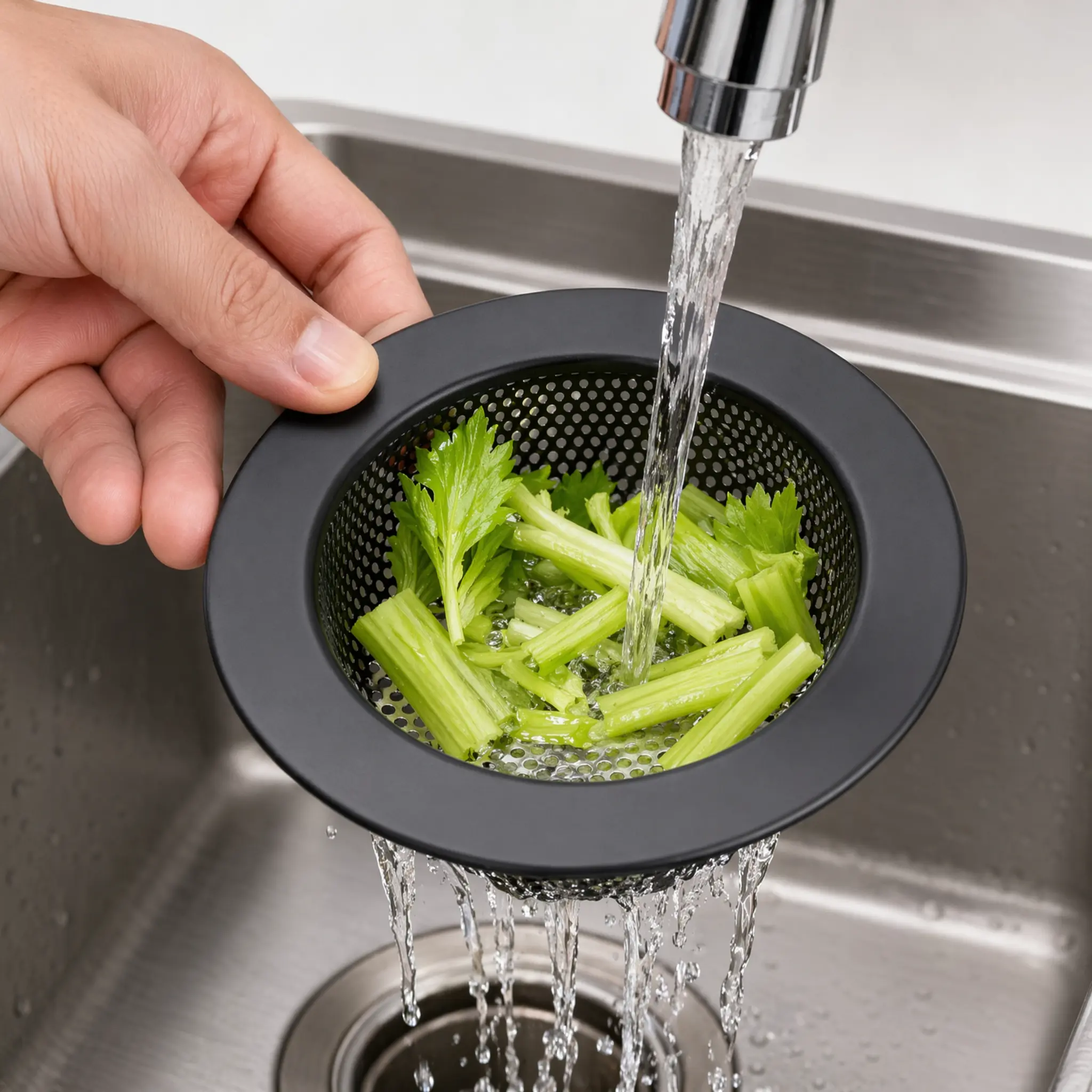 Rustproof Stainless Steel Sink Strainer Basket, Wide Rim Round Sink Drain Cover, Easy Clean Sink Drain Strainer, Versatile Kitchen Fixture Accessory for Kitchen & Bathroom Drains-MM3